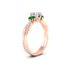 Load image into Gallery viewer, three-stone-twisted-cushion-cut-vine-emerald-engagement-ring-in-rose-gold-fdens3301curgemgrangle2-nl-rg.jpg