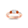 Load image into Gallery viewer, three-stone-twisted-cushion-cut-vine-orange-sapphire-engagement-ring-in-rose-gold-fdens3301curgsaorangle5-nl-rg.jpg