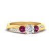 Load image into Gallery viewer, three-stone-twisted-cushion-cut-vine-pink-sapphire-engagement-ring-in-yellow-gold-fdens3301curgsadrpisleep-nl-yg.jpg