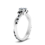 Load image into Gallery viewer, three-stone-twisted-cushion-cut-vine-ring-with-black-diamond-in-white-gold-FDENS3301CURGBLACK-NL-WG.jpg
