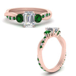 Load image into Gallery viewer, three-stone-twisted-emerald-cut-vine-diamond-ring-with-emerald-in-rose-gold-FDENS3301EMRGEMGR-NL-RG.jpg