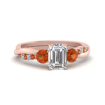 Load image into Gallery viewer, three-stone-twisted-emerald-cut-vine-diamond-ring-with-orange-sapphire-in-rose-gold-FDENS3301EMRGSAOR-NL-RG.jpg