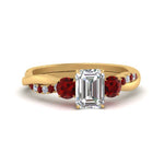Load image into Gallery viewer, three-stone-twisted-emerald-cut-vine-diamond-ring-with-ruby-in-yellow-gold-FDENS3301EMRGRUDR-NL-YG.jpg