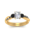 Load image into Gallery viewer, three-stone-twisted-emerald-cut-vine-ring-with-black-diamond-in-yellow-gold-FDENS3301EMRGBLACK-NL-YG.jpg