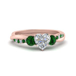 Load image into Gallery viewer, three-stone-twisted-heart-shaped-vine-diamond-ring-with-emerald-in-rose-gold-FDENS3301HTRGEMGR-NL-RG.jpg

