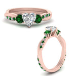 Load image into Gallery viewer, three-stone-twisted-heart-shaped-vine-diamond-ring-with-emerald-in-rose-gold-FDENS3301HTRGEMGR-NL-RG.jpg
