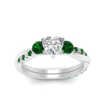 Load image into Gallery viewer, three-stone-twisted-heart-shaped-vine-diamond-ring-with-emerald-in-white-gold-FDENS3301HTRGEMGR-NL-WG.jpg
