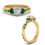 Load image into Gallery viewer, three-stone-twisted-heart-shaped-vine-diamond-ring-with-emerald-in-yellow-gold-FDENS3301HTRGEMGR-NL-YG.jpg
