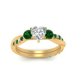 Load image into Gallery viewer, three-stone-twisted-heart-shaped-vine-diamond-ring-with-emerald-in-yellow-gold-FDENS3301HTRGEMGR-NL-YG.jpg
