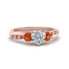Load image into Gallery viewer, three-stone-twisted-heart-shaped-vine-diamond-ring-with-orange-sapphire-in-rose-gold-FDENS3301HTRGSAOR-NL-RG.jpg