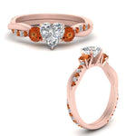 Load image into Gallery viewer, three-stone-twisted-heart-shaped-vine-diamond-ring-with-orange-sapphire-in-rose-gold-FDENS3301HTRGSAOR-NL-RG.jpg
