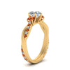 Load image into Gallery viewer, three-stone-twisted-heart-shaped-vine-diamond-ring-with-orange-sapphire-in-yellow-gold-FDENS3301HTRGSAOR-NL-YG.jpg