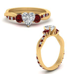 Load image into Gallery viewer, three-stone-twisted-heart-shaped-vine-diamond-ring-with-ruby-in-yellow-gold-FDENS3301HTRGRUDR-NL-YG.jpg
