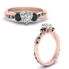Load image into Gallery viewer, three-stone-twisted-heart-shaped-vine-ring-with-black-diamond-in-rose-gold-FDENS3301HTRGBLACK-NL-RG.jpg