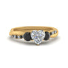 Load image into Gallery viewer, three-stone-twisted-heart-shaped-vine-ring-with-black-diamond-in-yellow-gold-FDENS3301HTRGBLACK-NL-YG.jpg