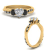 Load image into Gallery viewer, three-stone-twisted-heart-shaped-vine-ring-with-black-diamond-in-yellow-gold-FDENS3301HTRGBLACK-NL-YG.jpg