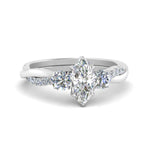 Load image into Gallery viewer, Three Stone Marquise Cut Twisted Vine Ring
