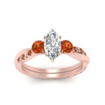 Load image into Gallery viewer, three-stone-twisted-marquise-cut-vine-diamond-ring-with-orange-sapphire-in-rose-gold-FDENS3301MQRGSAOR-NL-RG.jpg
