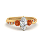 Load image into Gallery viewer, three-stone-twisted-marquise-cut-vine-diamond-ring-with-orange-sapphire-in-yellow-gold-FDENS3301MQRGSAOR-NL-YG.jpg
