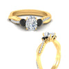 Load image into Gallery viewer, three-stone-twisted-oval-shaped-vine-black-diamond-engagement-ring-in-yellow-gold-fdens3301ovrgblackangle3-nl-yg.jpg
