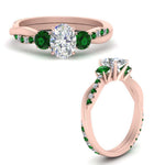 Load image into Gallery viewer, three-stone-twisted-oval-shaped-vine-diamond-ring-with-emerald-in-rose-gold-FDENS3301OVRGEMGR-NL-RG.jpg
