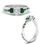 Load image into Gallery viewer, three-stone-twisted-oval-shaped-vine-diamond-ring-with-emerald-in-white-gold-FDENS3301OVRGEMGR-NL-WG.jpg
