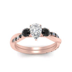 Load image into Gallery viewer, three-stone-twisted-pear-shaped-vine-ring-with-black-diamond-in-rose-gold-FDENS3301PERGBLACK-NL-RG.jpg
