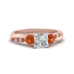 Load image into Gallery viewer, three-stone-twisted-princess-cut-vine-diamond-ring-with-orange-sapphire-in-rose-gold-FDENS3301PRRGSAOR-NL-RG.jpg
