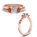 Load image into Gallery viewer, three-stone-twisted-princess-cut-vine-diamond-ring-with-orange-sapphire-in-rose-gold-FDENS3301PRRGSAOR-NL-RG.jpg
