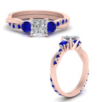 Load image into Gallery viewer, three-stone-twisted-princess-cut-vine-diamond-ring-with-sapphire-in-rose-gold-FDENS3301PRRGSABL-NL-RG.jpg
