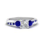 Load image into Gallery viewer, three-stone-twisted-princess-cut-vine-diamond-ring-with-sapphire-in-white-gold-FDENS3301PRRGSABL-NL-WG.jpg
