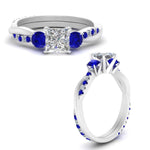 Load image into Gallery viewer, three-stone-twisted-princess-cut-vine-diamond-ring-with-sapphire-in-white-gold-FDENS3301PRRGSABL-NL-WG.jpg
