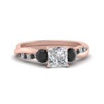Load image into Gallery viewer, three-stone-twisted-princess-cut-vine-ring-with-black-diamond-in-rose-gold-FDENS3301PRRGBLACK-NL-RG.jpg
