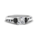 Load image into Gallery viewer, three-stone-twisted-princess-cut-vine-ring-with-black-diamond-in-white-gold-FDENS3301PRRGBLACK-NL-WG.jpg
