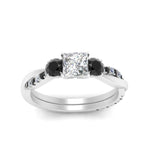 Load image into Gallery viewer, three-stone-twisted-princess-cut-vine-ring-with-black-diamond-in-white-gold-FDENS3301PRRGBLACK-NL-WG.jpg
