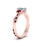 Load image into Gallery viewer, Three Stone Radiant Cut Twisted Vine Ring
