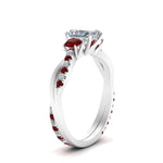 Load image into Gallery viewer, Three Stone Radiant Cut Twisted Vine Ring
