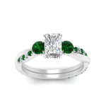 Load image into Gallery viewer, three-stone-twisted-radiant-cut-vine-diamond-ring-with-emerald-in-white-gold-FDENS3301RARGEMGR-NL-WG.jpg
