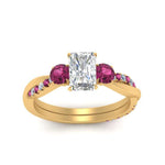 Load image into Gallery viewer, three-stone-twisted-radiant-cut-vine-diamond-ring-with-pink-sapphire-in-yellow-gold-FDENS3301RARGSADRPI-NL-YG.jpg
