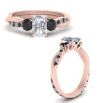 Load image into Gallery viewer, three-stone-twisted-radiant-cut-vine-ring-with-black-diamond-in-rose-gold-FDENS3301RARGBLACK-NL-RG.jpg
