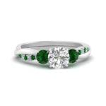 Load image into Gallery viewer, three-stone-twisted-round-cut-vine-diamond-ring-with-emerald-in-white-gold-FDENS3301RORGEMGR-NL-WG.jpg