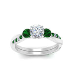 Load image into Gallery viewer, three-stone-twisted-round-cut-vine-diamond-ring-with-emerald-in-white-gold-FDENS3301RORGEMGR-NL-WG.jpg