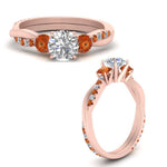 Load image into Gallery viewer, three-stone-twisted-round-cut-vine-diamond-ring-with-orange-sapphire-in-rose-gold-FDENS3301RORGSAOR-NL-RG.jpg