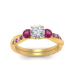 Load image into Gallery viewer, three-stone-twisted-round-cut-vine-diamond-ring-with-pink-sapphire-in-yellow-gold-FDENS3301RORGSADRPI-NL-YG.jpg