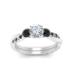 Load image into Gallery viewer, three-stone-twisted-round-cut-vine-ring-with-black-diamond-in-white-gold-FDENS3301RORGBLACK-NL-WG.jpg