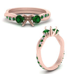 Load image into Gallery viewer, three-stone-twisted-semi-mount-vine-diamond-ring-with-emerald-in-rose-gold-FDENS3301SMRGEMGR-NL-RG.jpg
