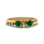 Load image into Gallery viewer, three-stone-twisted-semi-mount-vine-diamond-ring-with-emerald-in-yellow-gold-FDENS3301SMRGEMGR-NL-YG.jpg
