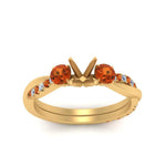 Load image into Gallery viewer, three-stone-twisted-semi-mount-vine-diamond-ring-with-orange-sapphire-in-yellow-gold-FDENS3301SMRGSAOR-NL-YG.jpg
