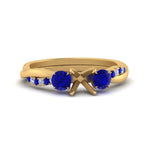 Load image into Gallery viewer, three-stone-twisted-semi-mount-vine-diamond-ring-with-sapphire-in-yellow-gold-FDENS3301SMRGSABL-NL-YG.jpg
