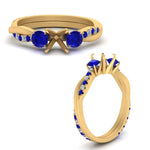 Load image into Gallery viewer, three-stone-twisted-semi-mount-vine-diamond-ring-with-sapphire-in-yellow-gold-FDENS3301SMRGSABL-NL-YG.jpg
